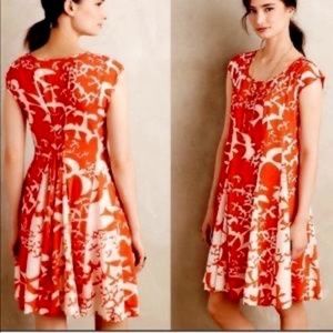 Anthropologie Maeve Indiga Bird Print Lined Swing Dress Size XS